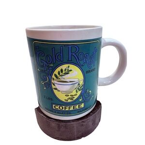 Gold Roast Brand Coffee Mug Brown‎ & Alley Co Milford CT Ceramic Tea Cup Vintage